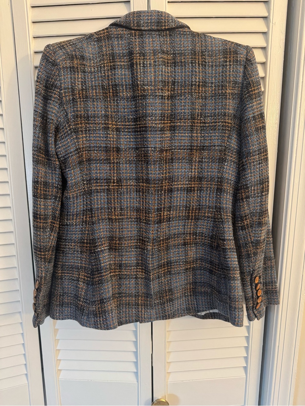 Veronica Beard Plaid Blazer in Blue and Brown - Picture 3 of 4